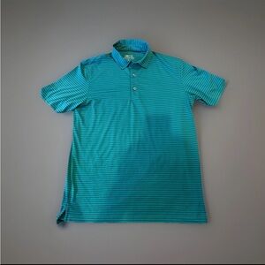 Vineyard Vines Mens M Green Palmero Performance Polo Striped Shirt
